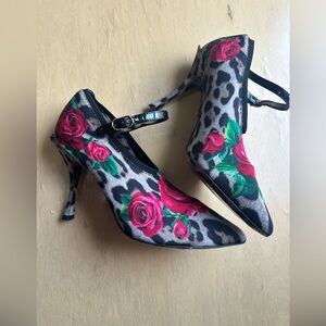 Dolce & Gabbana Red Floral Leopard Heels